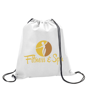 Branded drawstring bag with logo