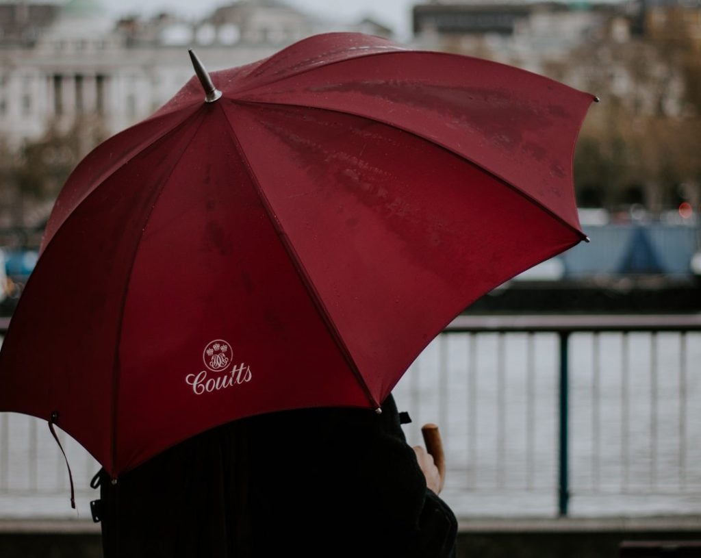 umbrella branded with logo