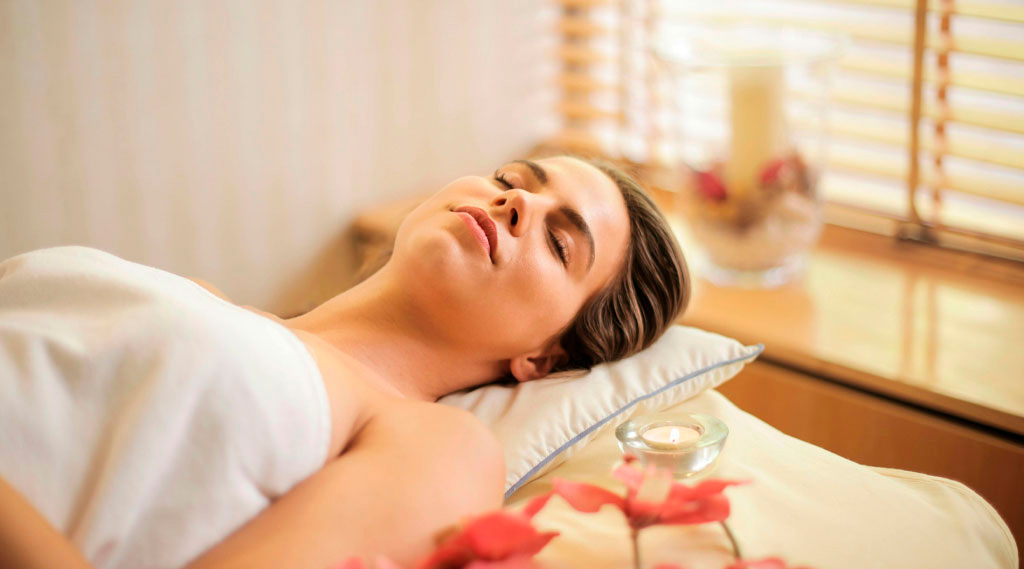 Woman during spa treatment