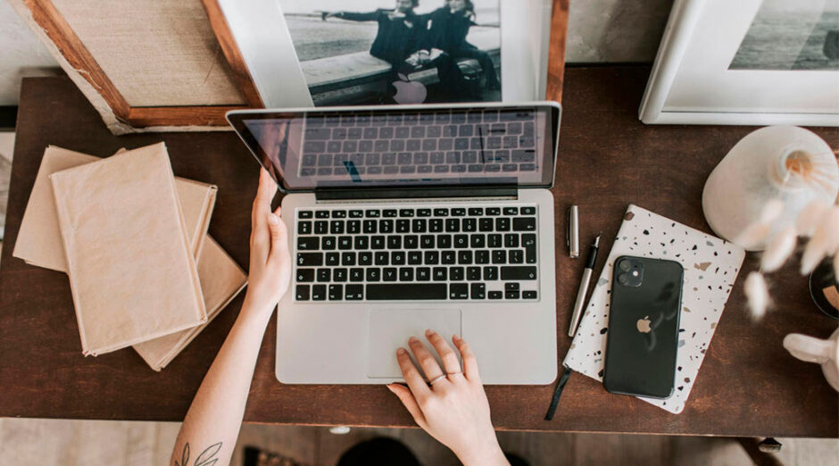 Person working on laptop