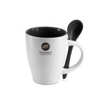 Cup with selectable interior colour and matching spoon black colour main view