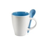 Cup with selectable interior colour and matching spoon blue colour