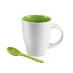 Cup with selectable interior colour and matching spoon green colour third view