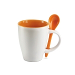 Cup with selectable interior colour and matching spoon orange colour