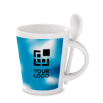 Ceramic mug with spoon for sublimation, 300 ml view with print area