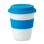 Travel mug with printable band, 350 ml blue colour