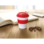 Travel mug with printable band, 350 ml red colour ambient view