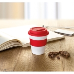 Travel mug with printable band, 350 ml red colour second ambient view