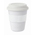 Travel mug with printable band, 350 ml white colour