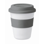 Travel mug with printable band, 350 ml grey colour