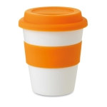 Travel mug with printable band, 350 ml orange colour