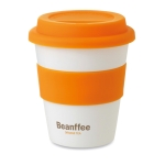 Travel mug with printable band, 350 ml orange colour main view