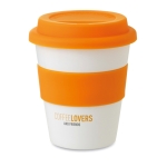 Travel mug with printable band, 350 ml orange colour third main view