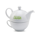 Original set of teapot top, and cup bottom, 400 ml white colour fourth main view