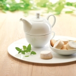 Original set of teapot top, and cup bottom, 400 ml white colour ambient view