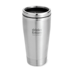 Stainless steel insulated mug for staff and clients, 400 ml matt silver colour third main view