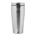 Stainless steel insulated mug for staff and clients, 400 ml matt silver colour fourth main view