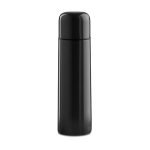 Stainless steel thermos bottle with all-round print, 500 ml black colour