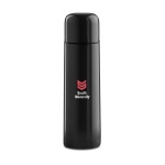 Stainless steel thermos bottle with all-round print, 500 ml black colour third main view