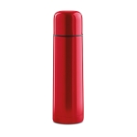 Stainless steel thermos bottle with all-round print, 500 ml red colour