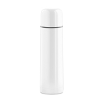 Stainless steel thermos bottle with all-round print, 500 ml white colour