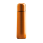 Stainless steel thermos bottle with all-round print, 500 ml orange colour