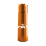 Stainless steel thermos bottle with all-round print, 500 ml orange colour second main view