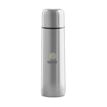 Stainless steel thermos bottle with all-round print, 500 ml matt silver colour main view