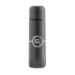 Stainless steel thermos bottle with all-round print, 500 ml titanium colour second main view