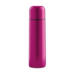 Stainless steel thermos bottle with all-round print, 500 ml fuchsia colour