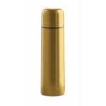 Stainless steel thermos bottle with all-round print, 500 ml gold colour