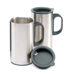 Set: stainless steel thermos flask black colour fourth view