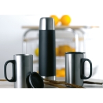 Set: stainless steel thermos flask black colour ambient view