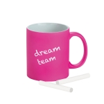 Coffee cup with neon-matte finish, Neon fuchsia colour image with logo 4