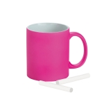 Coffee cup with neon-matte finish, Neon fuchsia colour third view