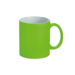 Coffee cup with neon-matte finish, Neon light-green colour