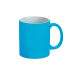 Coffee cup with neon-matte finish, Neon light blue colour