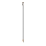 Economical pencil with eraser for promotions white colour second view