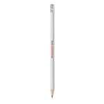 Economical pencil with eraser for promotions white colour second main view