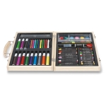 Wooden, 66 piece painting case set, ideal for youth promotions wood colour