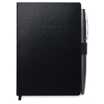 Notebook with lined paper and ballpoint pen, A6 black colour