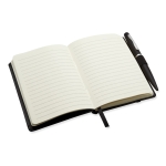 Notebook with lined paper and ballpoint pen, A6 black colour third view