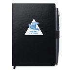 Notebook with lined paper and ballpoint pen, A6 black colour third main view