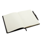 Lined notebook with ballpoint pen for employees, A5 black colour third view