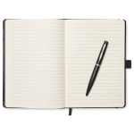 Lined notebook with ballpoint pen for employees, A5 black colour fifth view