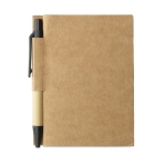 Notebook with mini pen made of recycled materials, A7 black colour