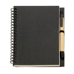 Notebook made of recycled blank paper with pen, B6 black colour third view