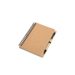 Notebook made of recycled blank paper with pen, B6 beige colour