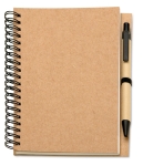 Notebook made of recycled blank paper with pen, B6 beige colour fourth view