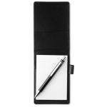 Reporter's pad, PU case, business card compartment & pen, A7 black colour third view